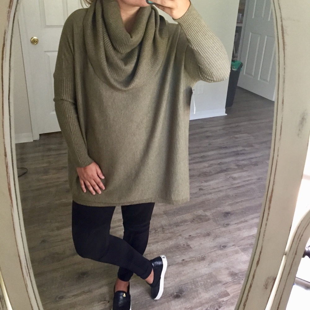 NWT Cowl Neck Light Olive Oversized Sweater